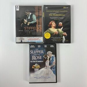 3 DVD lot Opera Musical Die Fledermaus Farewell Verdi Stiffelio Slipper Rose NEW
